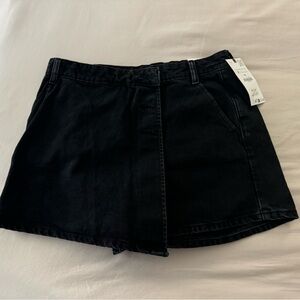 Zara Black Denim Skort - Size Medium - NWT